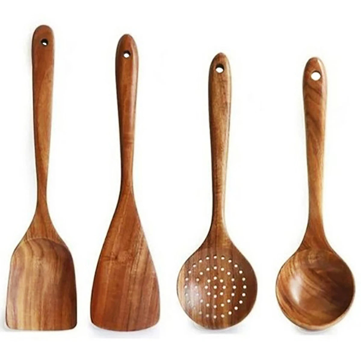 Wooden Kitchen Tools β Spatula, Spoon & Fork Set with Storage
