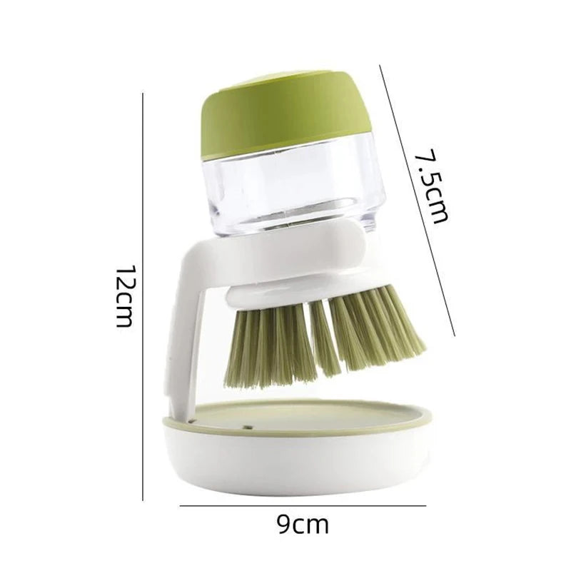 Dish Soap Dispenser Brush with Tray β All-in-One Kitchen Scrubber