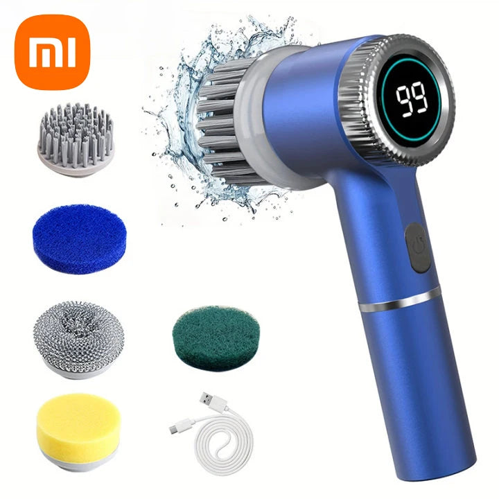 Xiaomi 3-Speed Electric Cleaning Brush with 5 Replaceable Heads β Multifunctional Kitchen Cleaning Tool