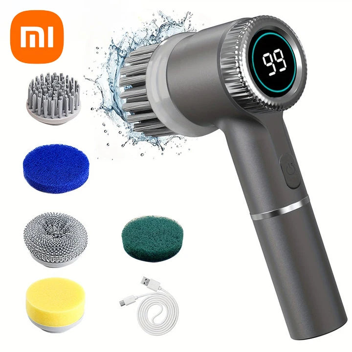 Xiaomi 3-Speed Electric Cleaning Brush with 5 Replaceable Heads β Multifunctional Kitchen Cleaning Tool