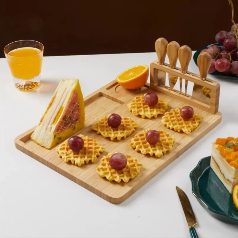 Elegant Bamboo Cheese Board Set with Knife β Perfect for Parties, Dining & Entertaining