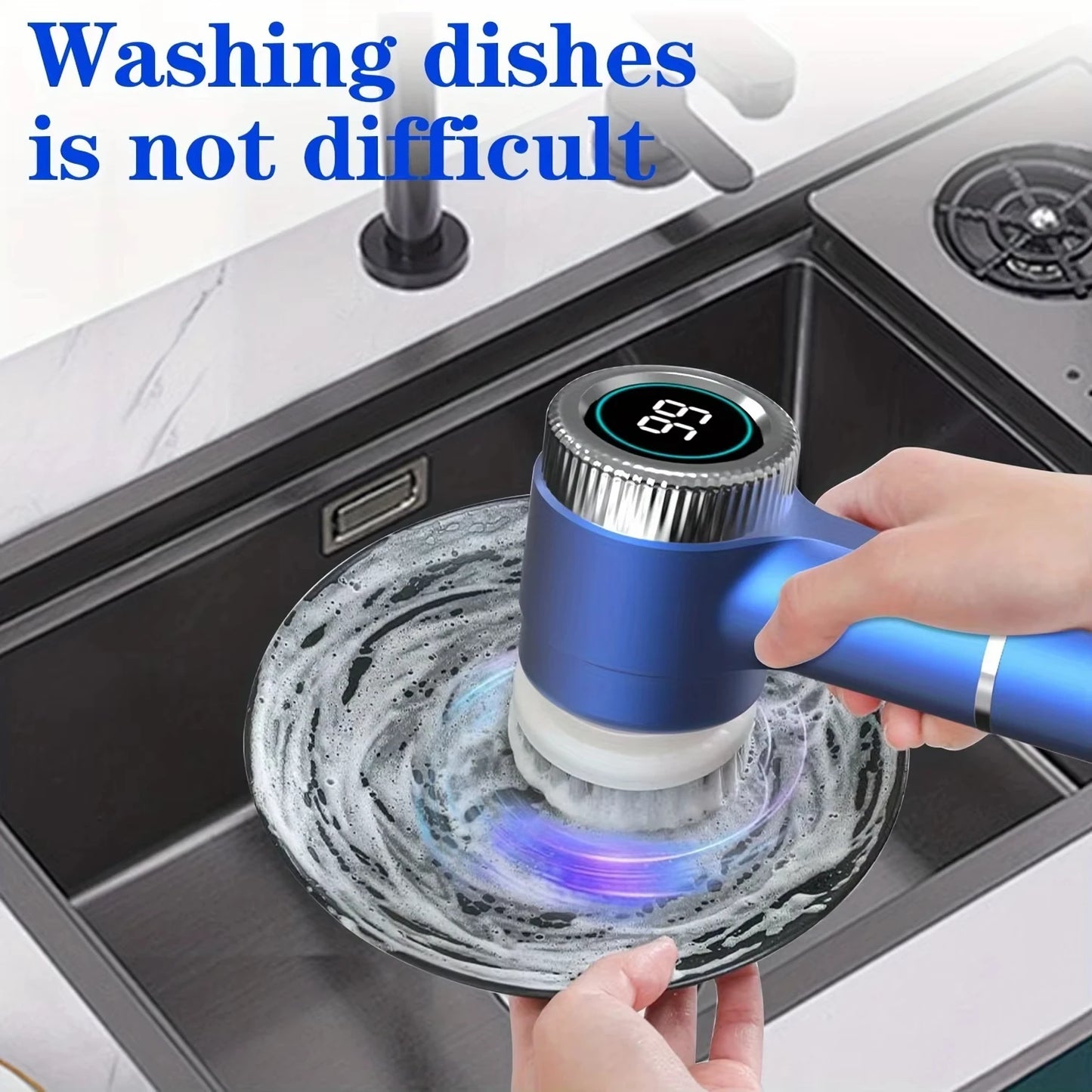 Xiaomi 3-Speed Electric Cleaning Brush with 5 Replaceable Heads β Multifunctional Kitchen Cleaning Tool