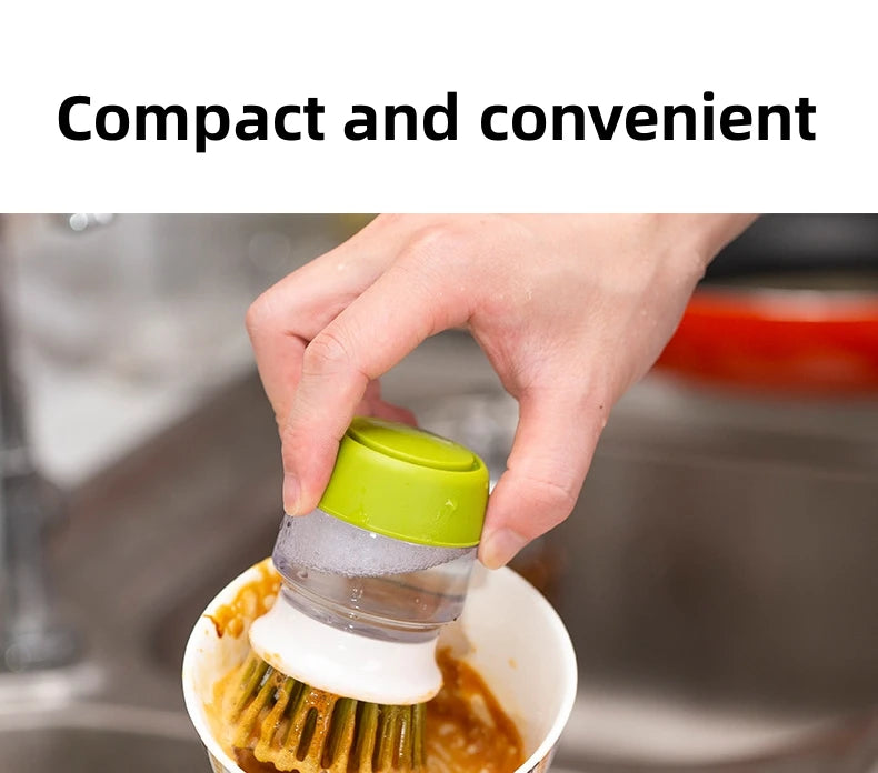 Dish Soap Dispenser Brush with Tray β All-in-One Kitchen Scrubber