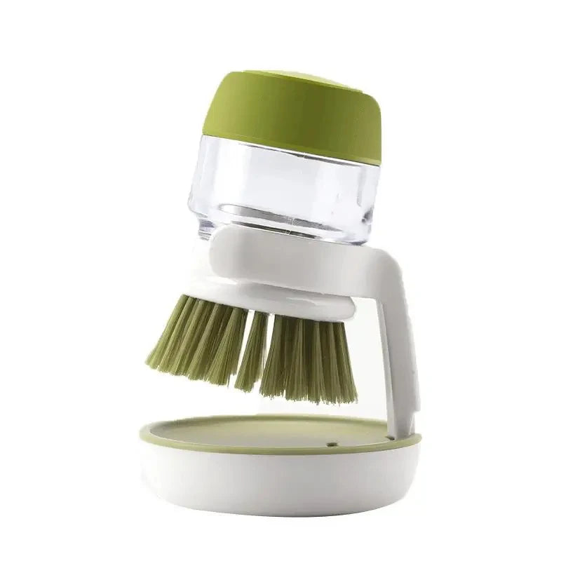 Dish Soap Dispenser Brush with Tray β All-in-One Kitchen Scrubber