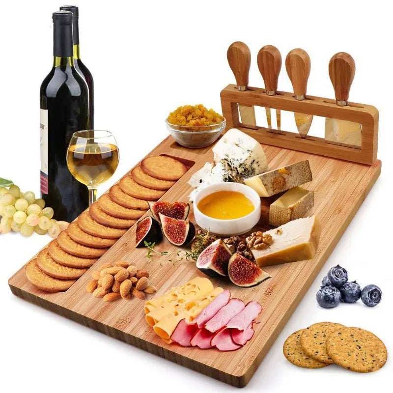 Elegant Bamboo Cheese Board Set with Knife β Perfect for Parties, Dining & Entertaining