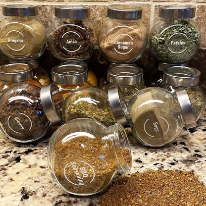 Label Luxe: 144 Premium Clear Stickers for Perfectly Organized Kitchen