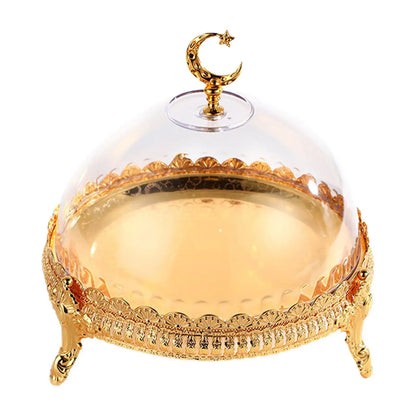 Cake Stand with Acrylic Dome – Elegant Dessert & Snack Tray for Ramadan & Celebrations